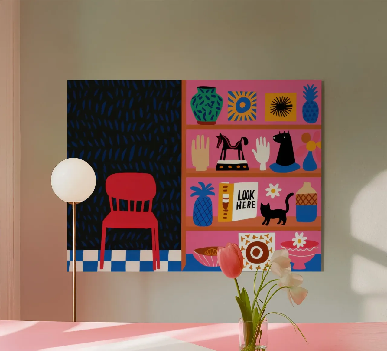 Scaffale eclettico di curiosità plexiglass da Thistle Bloom