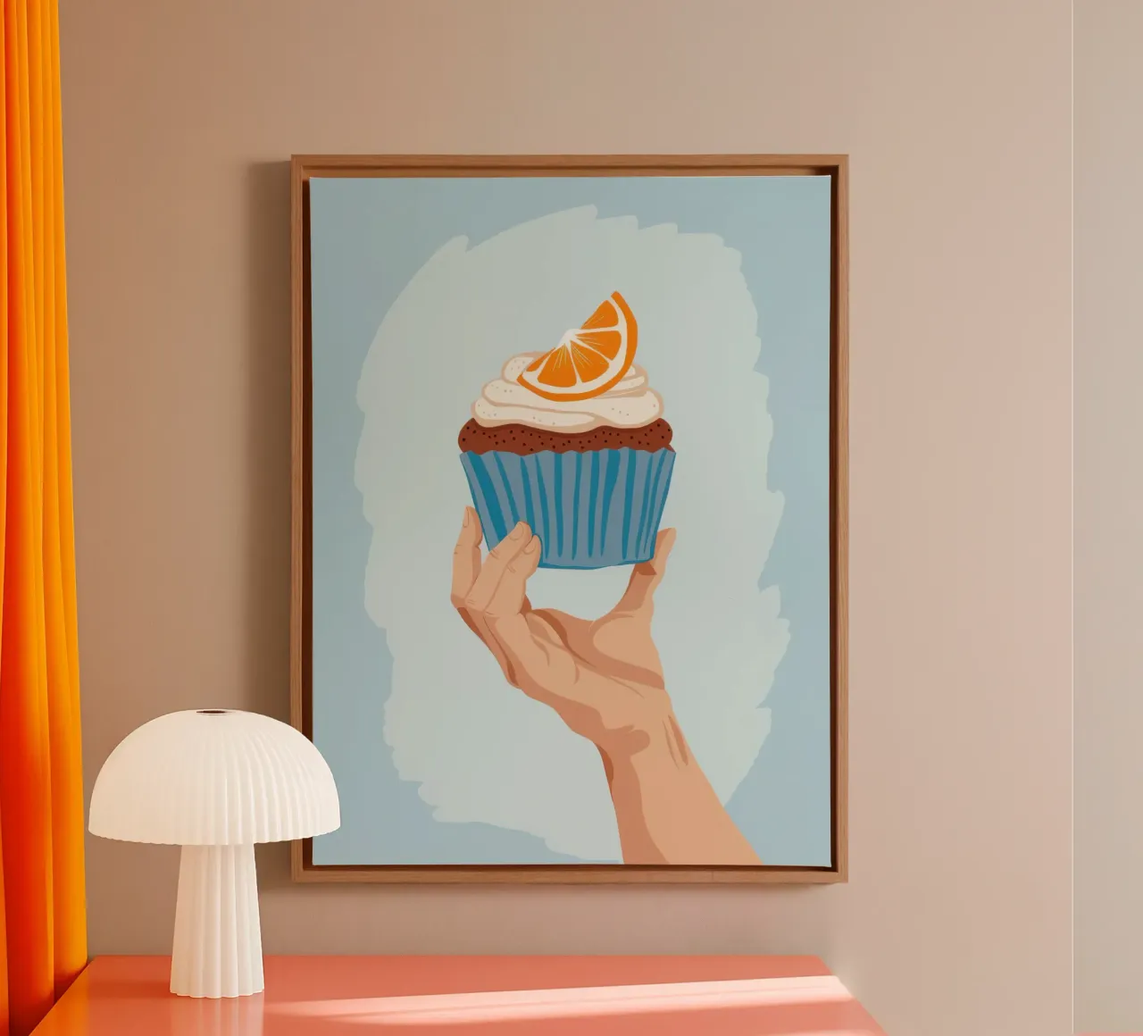 Cupcake portatile agli agrumi tela con Cornice a cassetta da Thistle Bloom