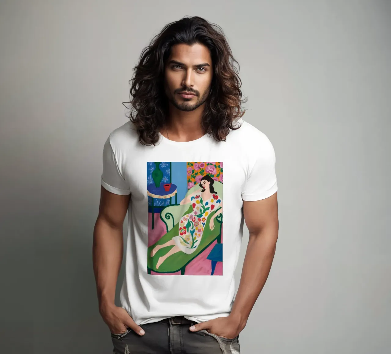 Floral Lounge Repose T-Shirt von Obs Canvas