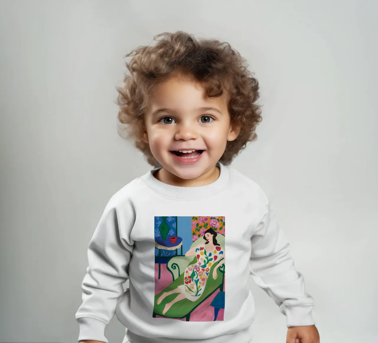 Riposo floreale in salotto felpa neonato da Obs Canvas