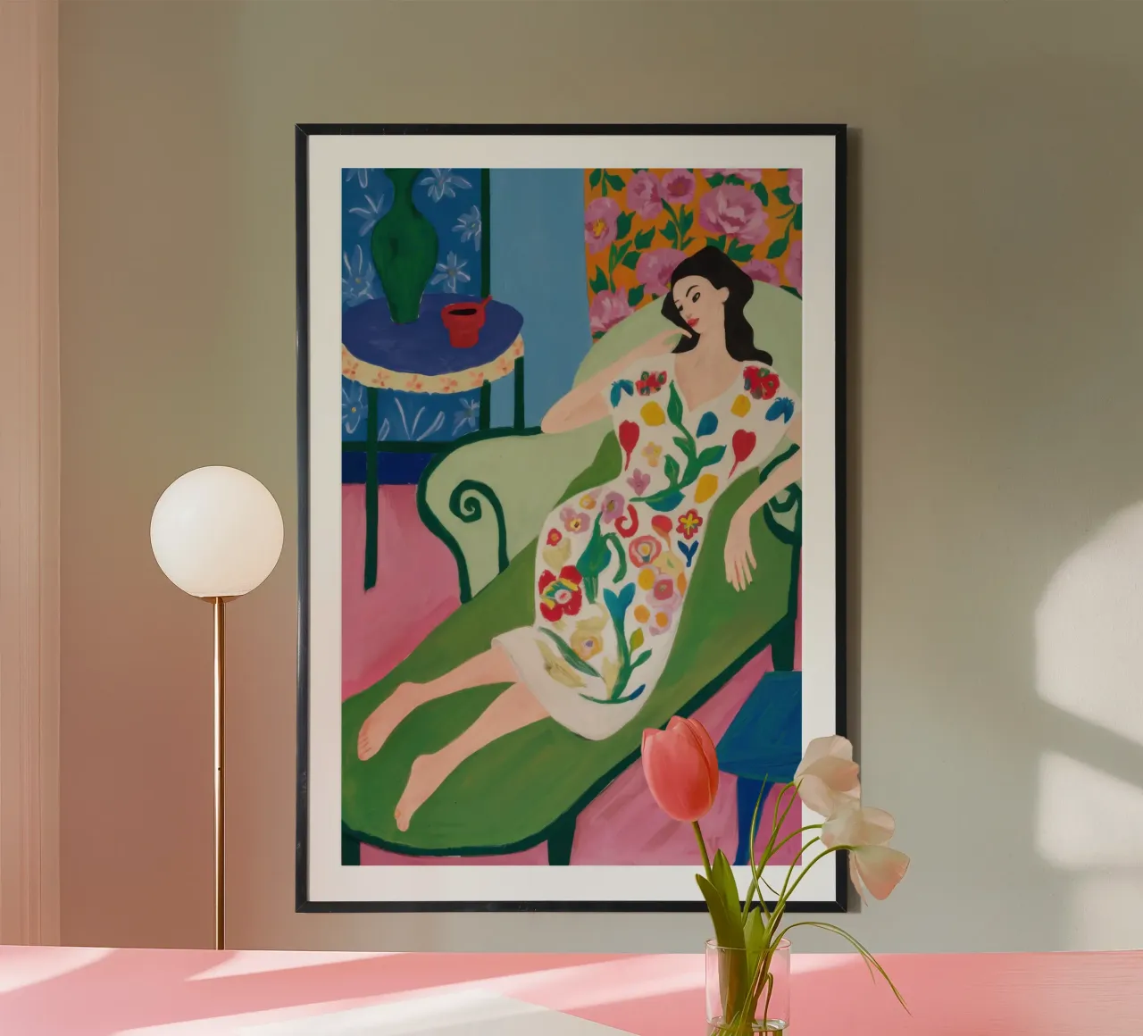 Floral Lounge Repose Poster von Obs Canvas