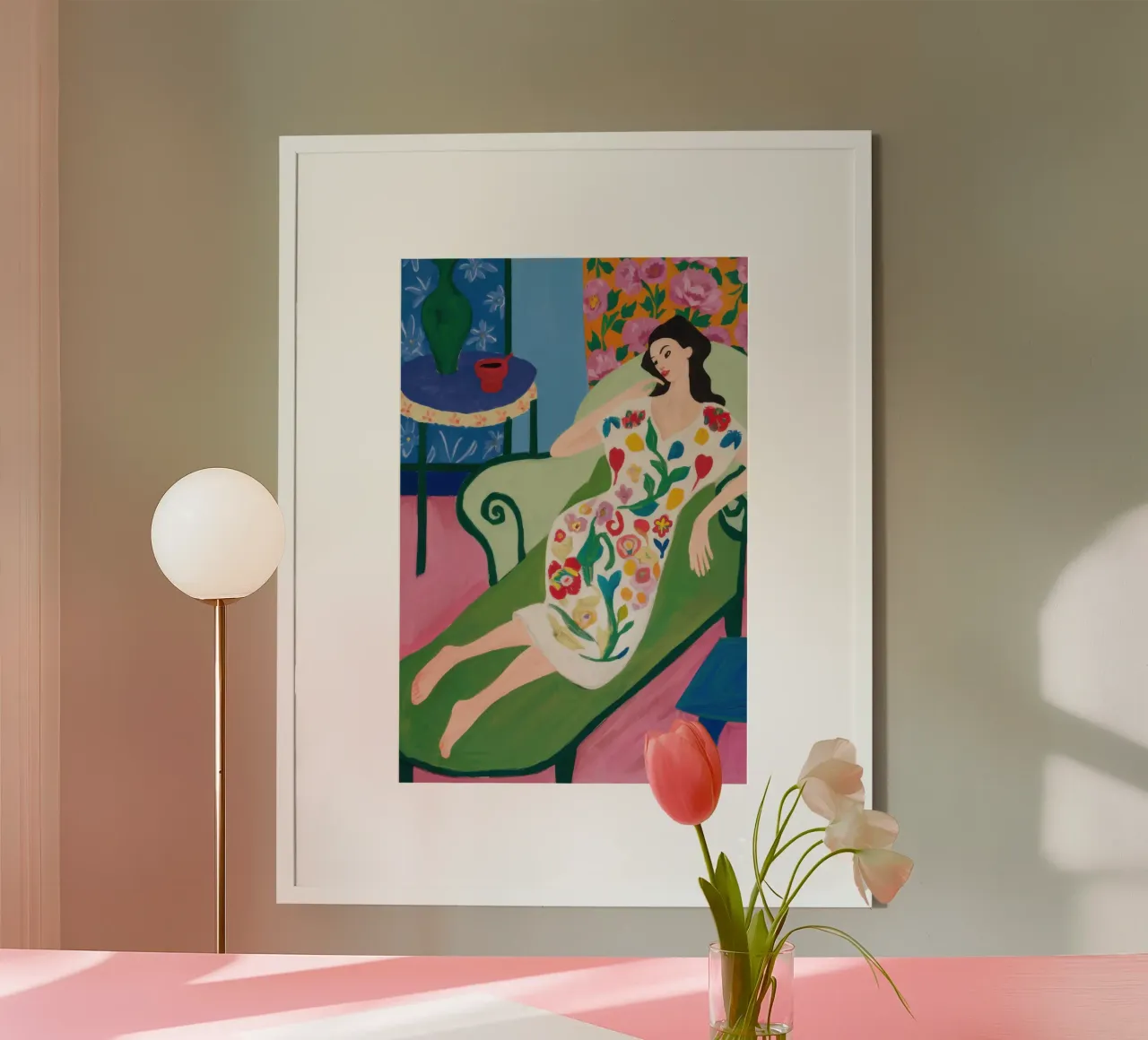Floral Lounge Repose Poster von Obs Canvas