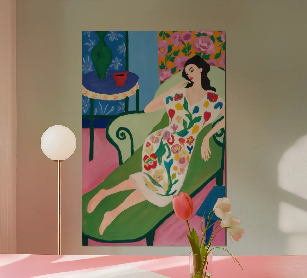 Floral Lounge Repose Poster von Obs Canvas
