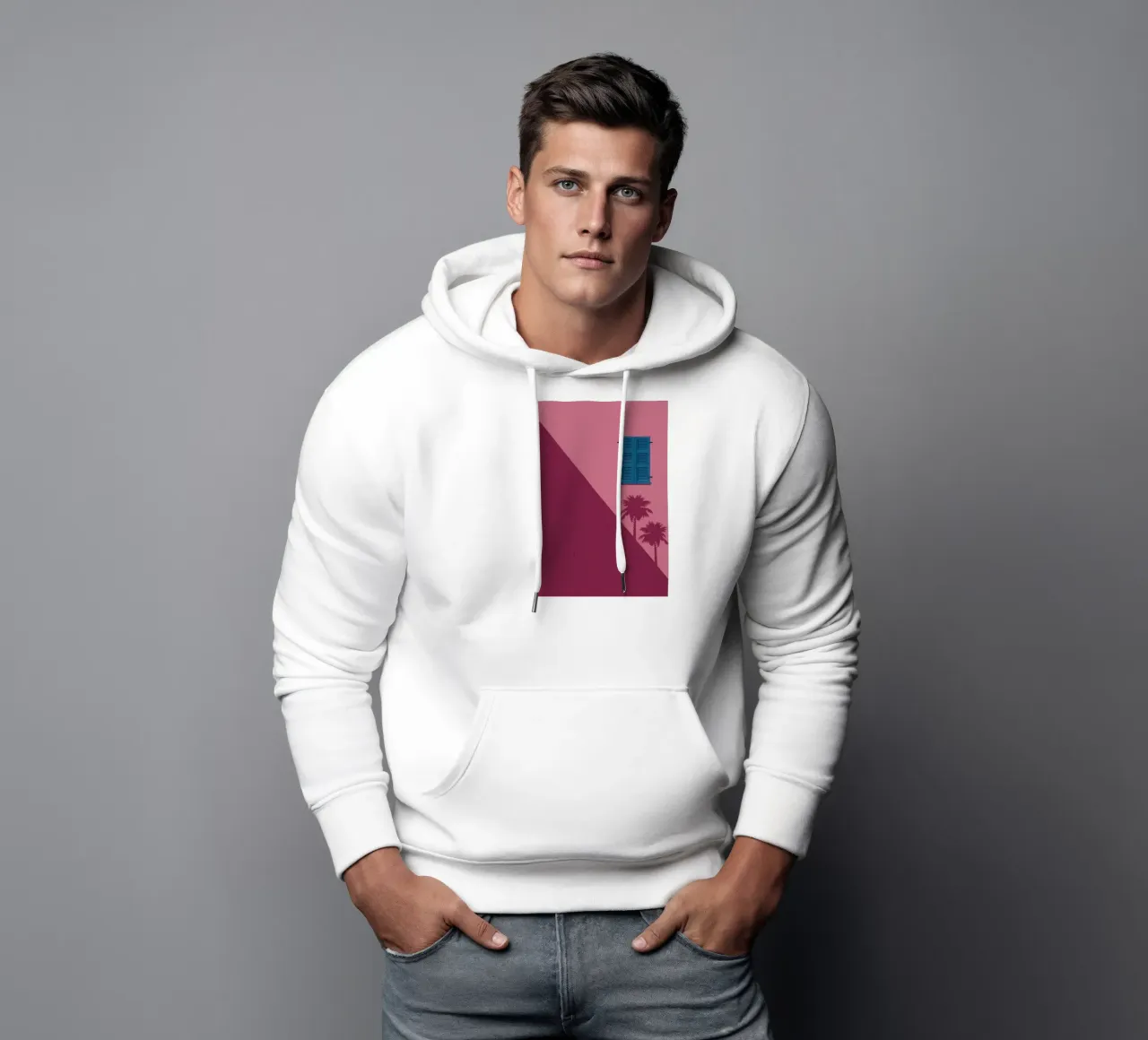 Parete rosa Serenity felpa con cappuccio da Obs Canvas
