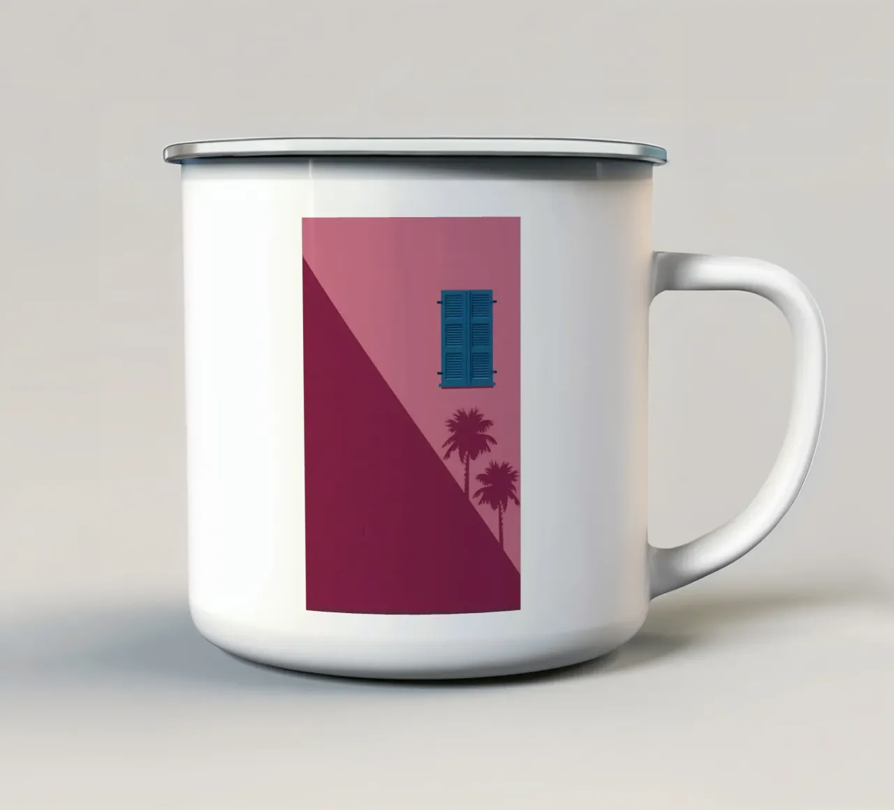 Parete rosa Serenity tazza in smalto da Obs Canvas