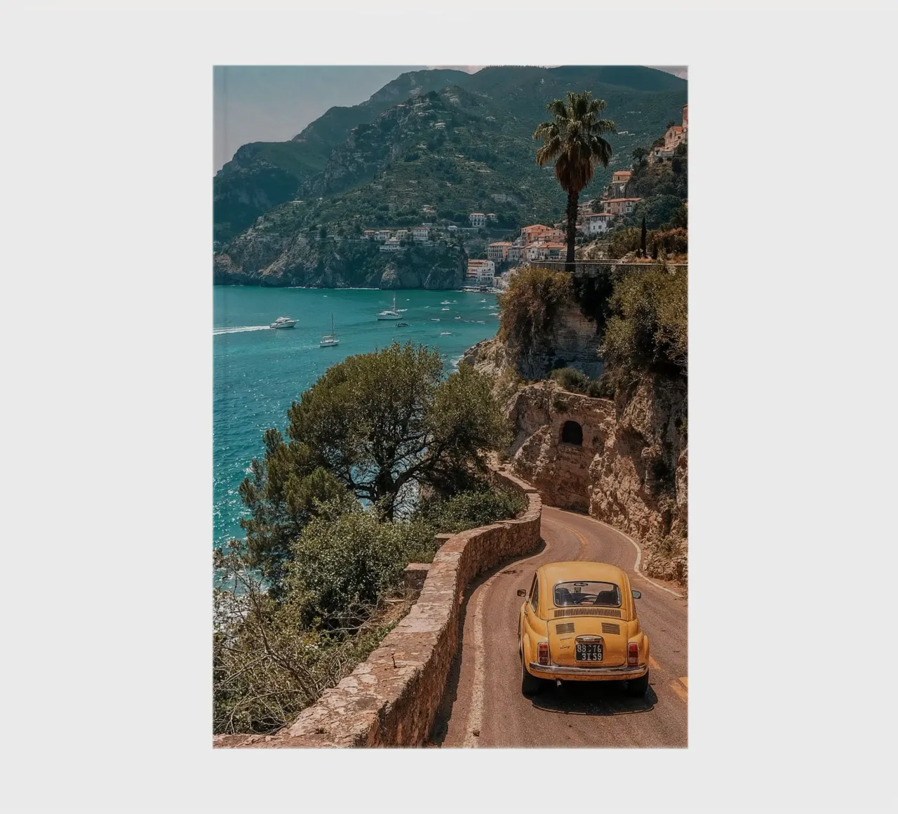 Viaggio in Costiera Amalfitana - poster con auto d'epoca diario da BLICKPUNKT