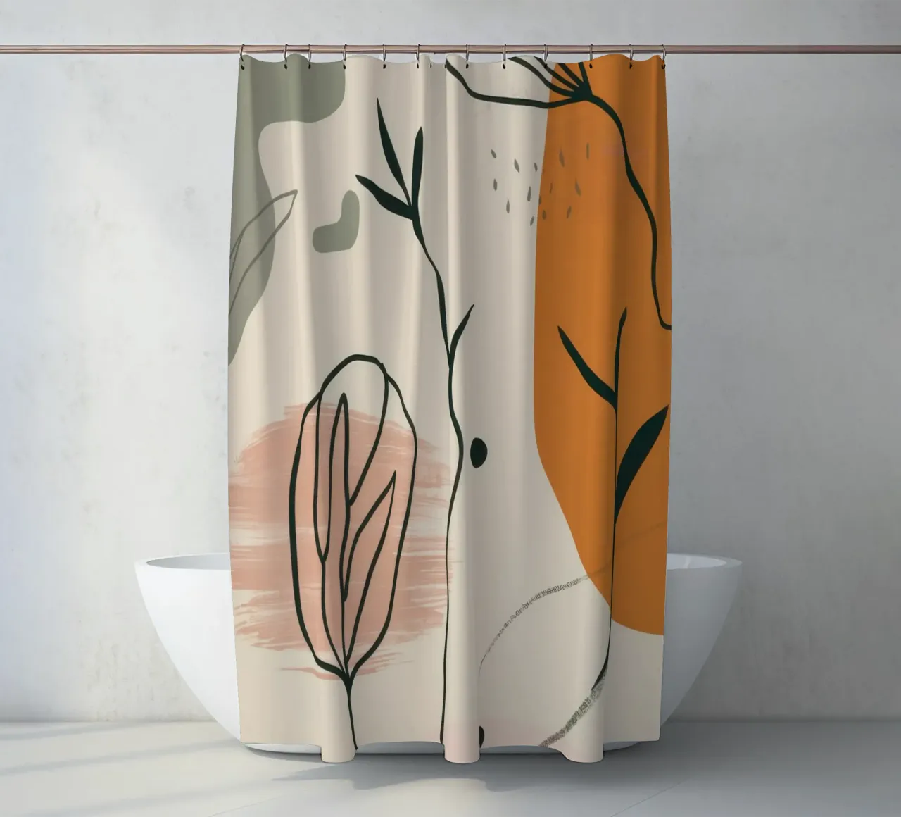 Linee floreali minimaliste tenda da doccia da Thistle Bloom