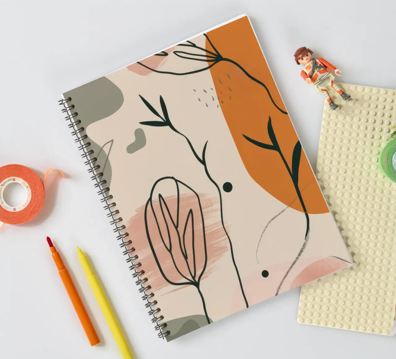Linee floreali minimaliste diario ad anelli da Thistle Bloom