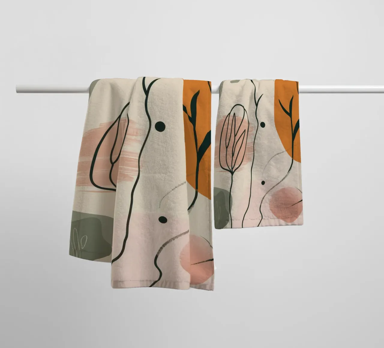 Linee floreali minimaliste asciugamano da bagno da Thistle Bloom