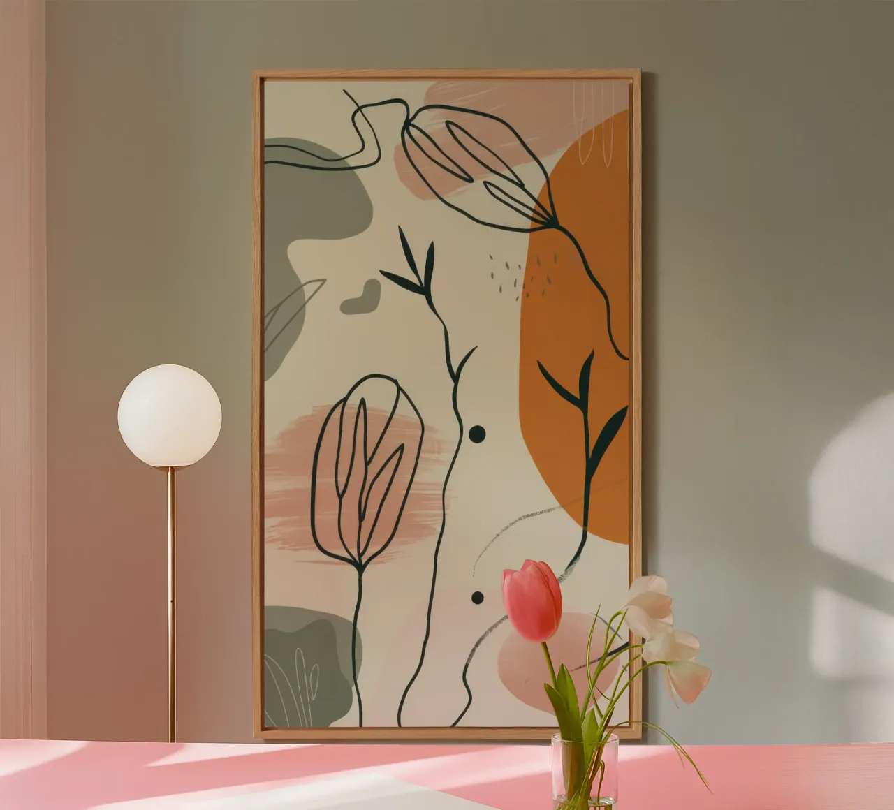 Linee floreali minimaliste alluminio dibond da Thistle Bloom