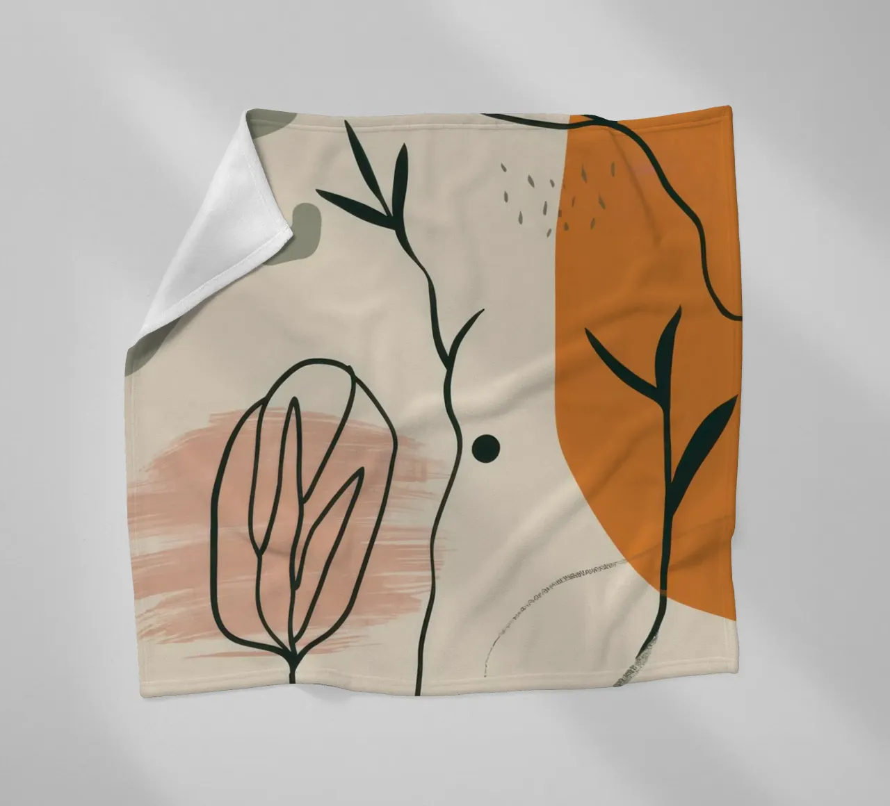 Linee floreali minimaliste coperta in pile da Thistle Bloom