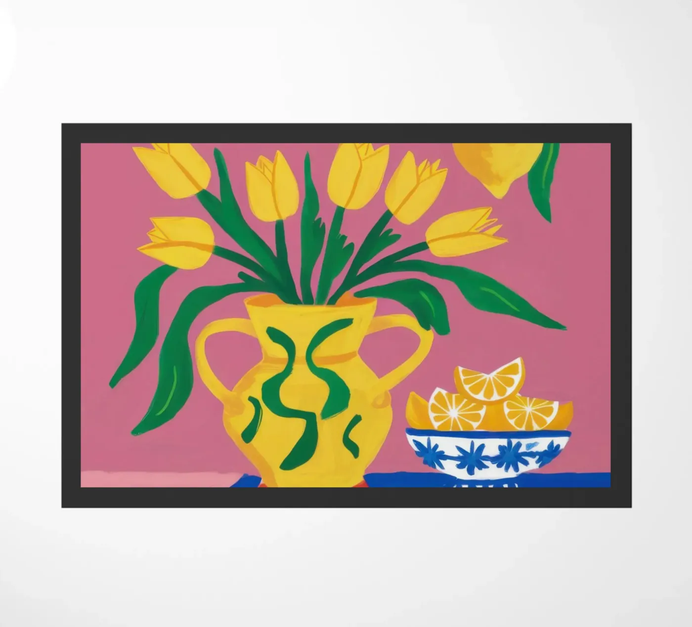 Lemony Kitchen Stillness doormat by Thistle Bloom