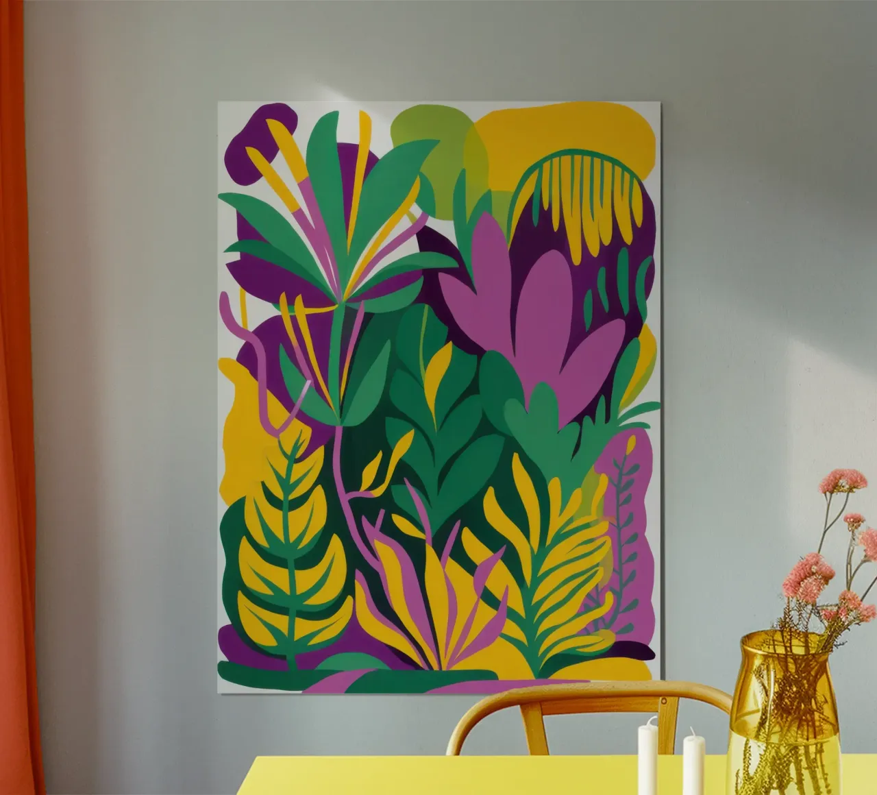 Sogno di tulipani della giungla carta hahnemühle da Obs Canvas