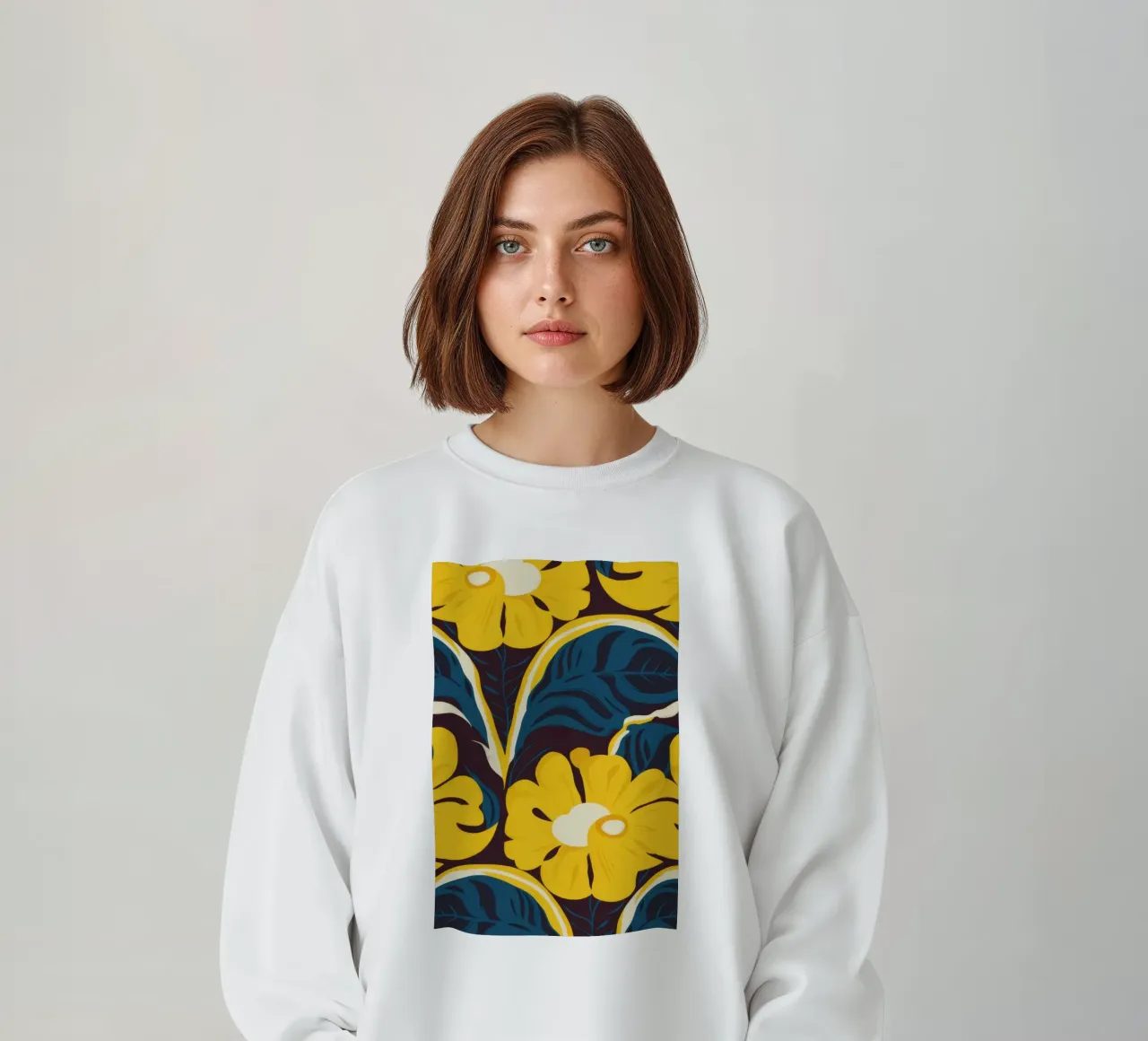 Modello Golden Bloom felpa da Thistle Bloom