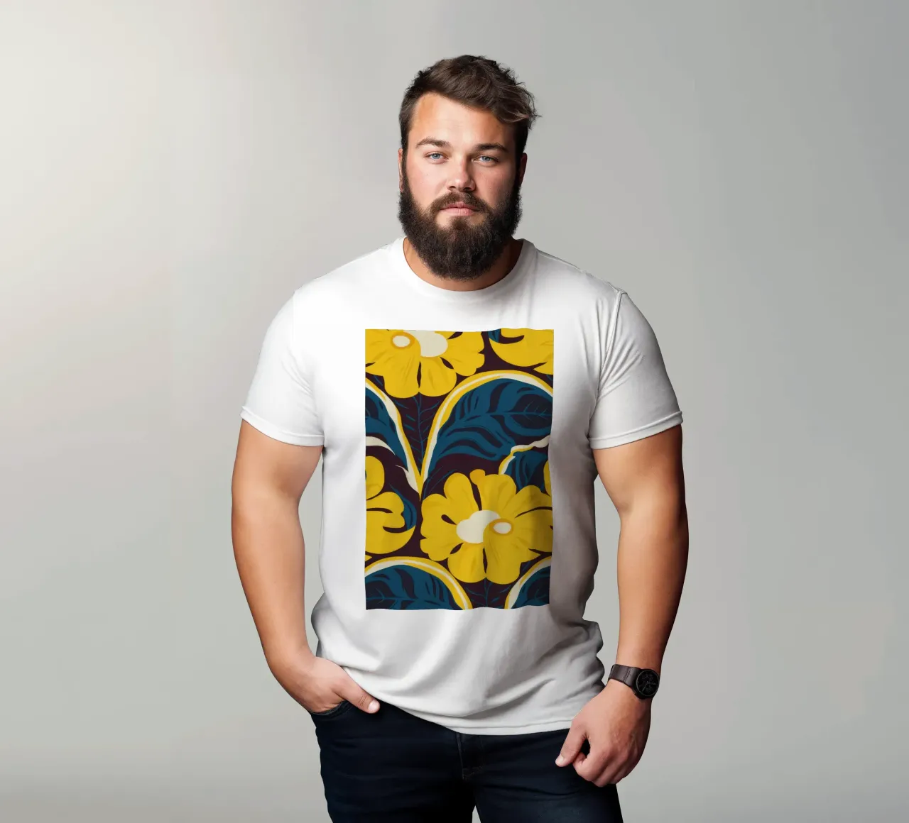 Modello Golden Bloom t-shirt da Thistle Bloom