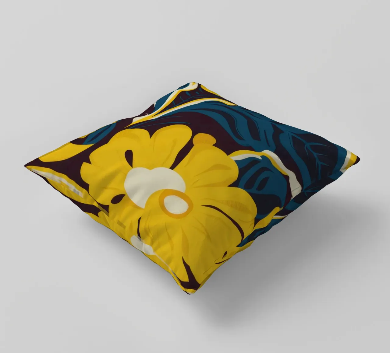 Golden Bloom Pattern decorative cushion by Thistle Bloom