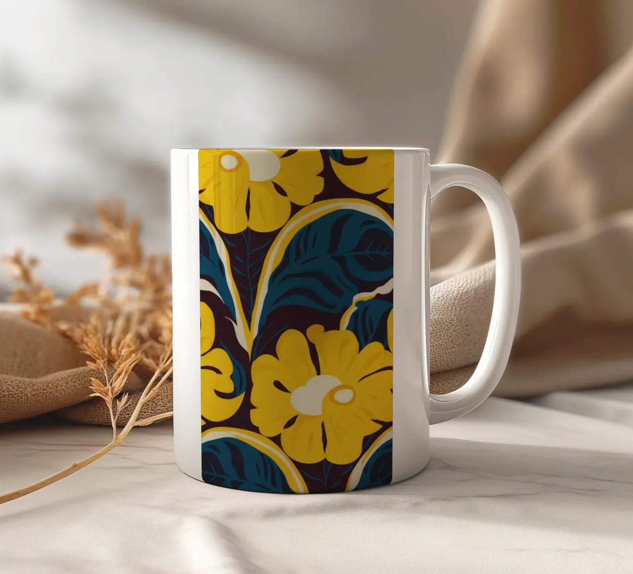 Modello Golden Bloom tazza in ceramica da Thistle Bloom