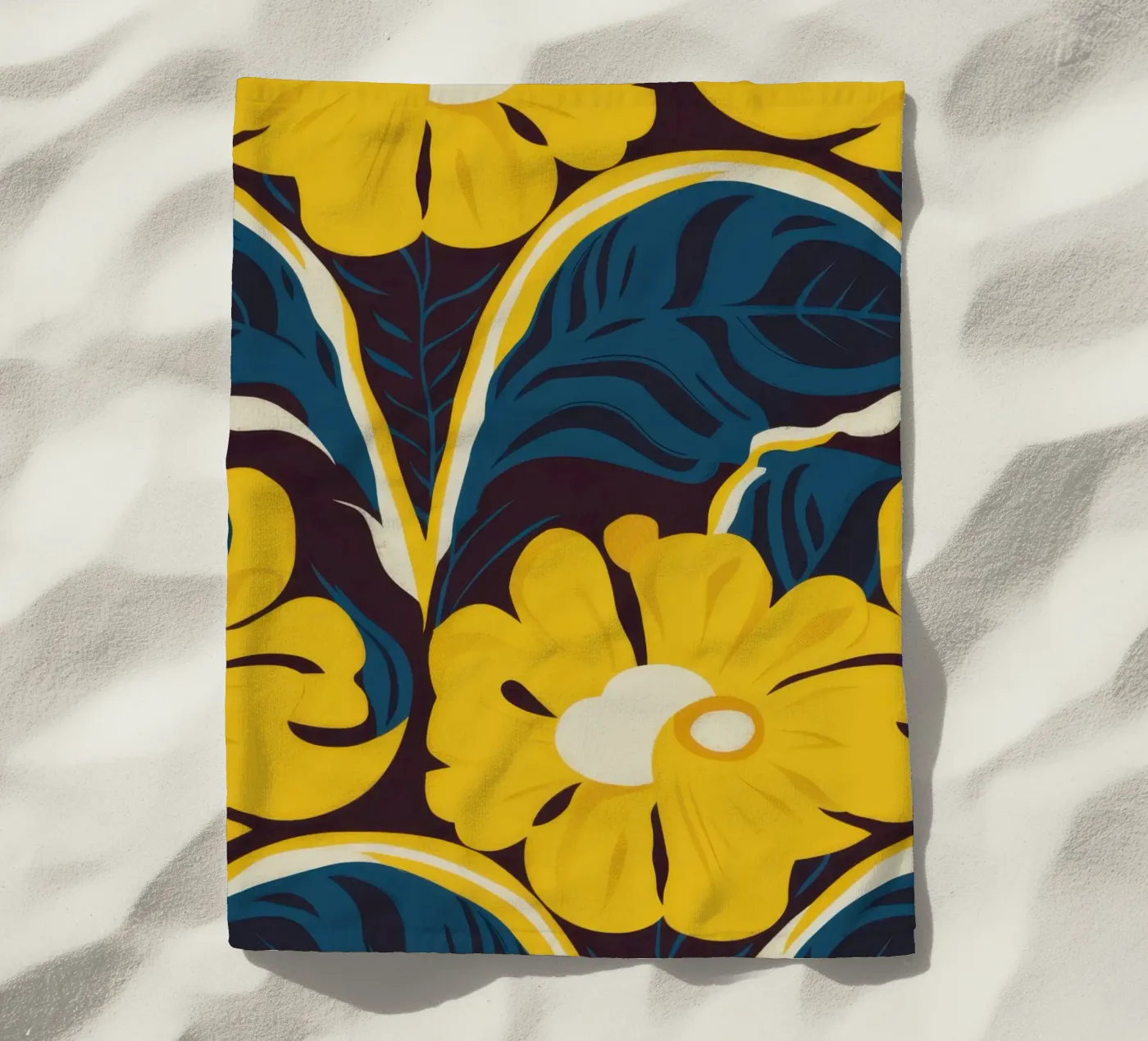 Golden Bloom Pattern beach towel by Thistle Bloom