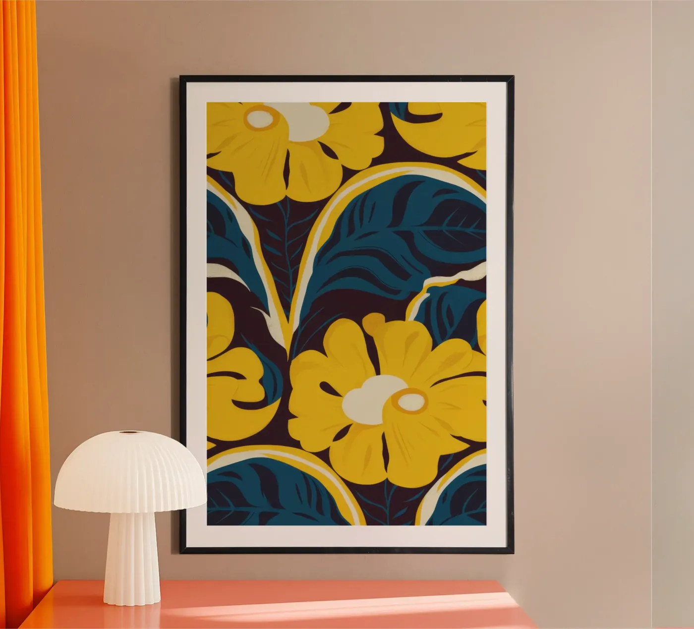 Golden Bloom Pattern poster by Thistle Bloom