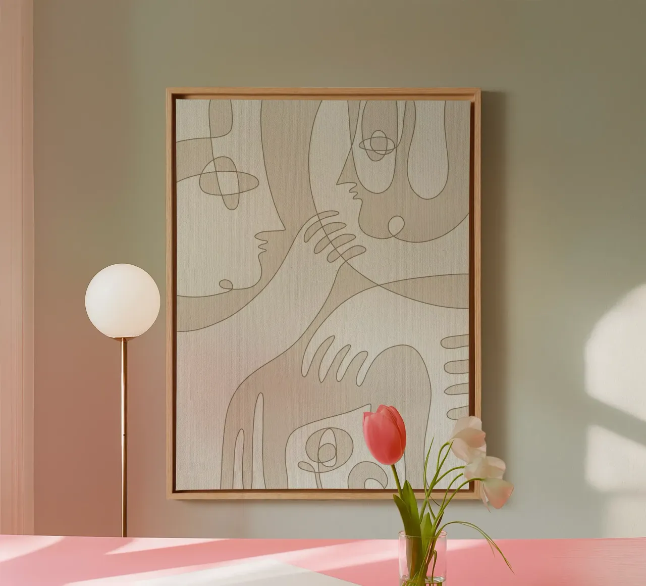 A Faint Memory canvas with Floater frame by Shatha Al Dafai