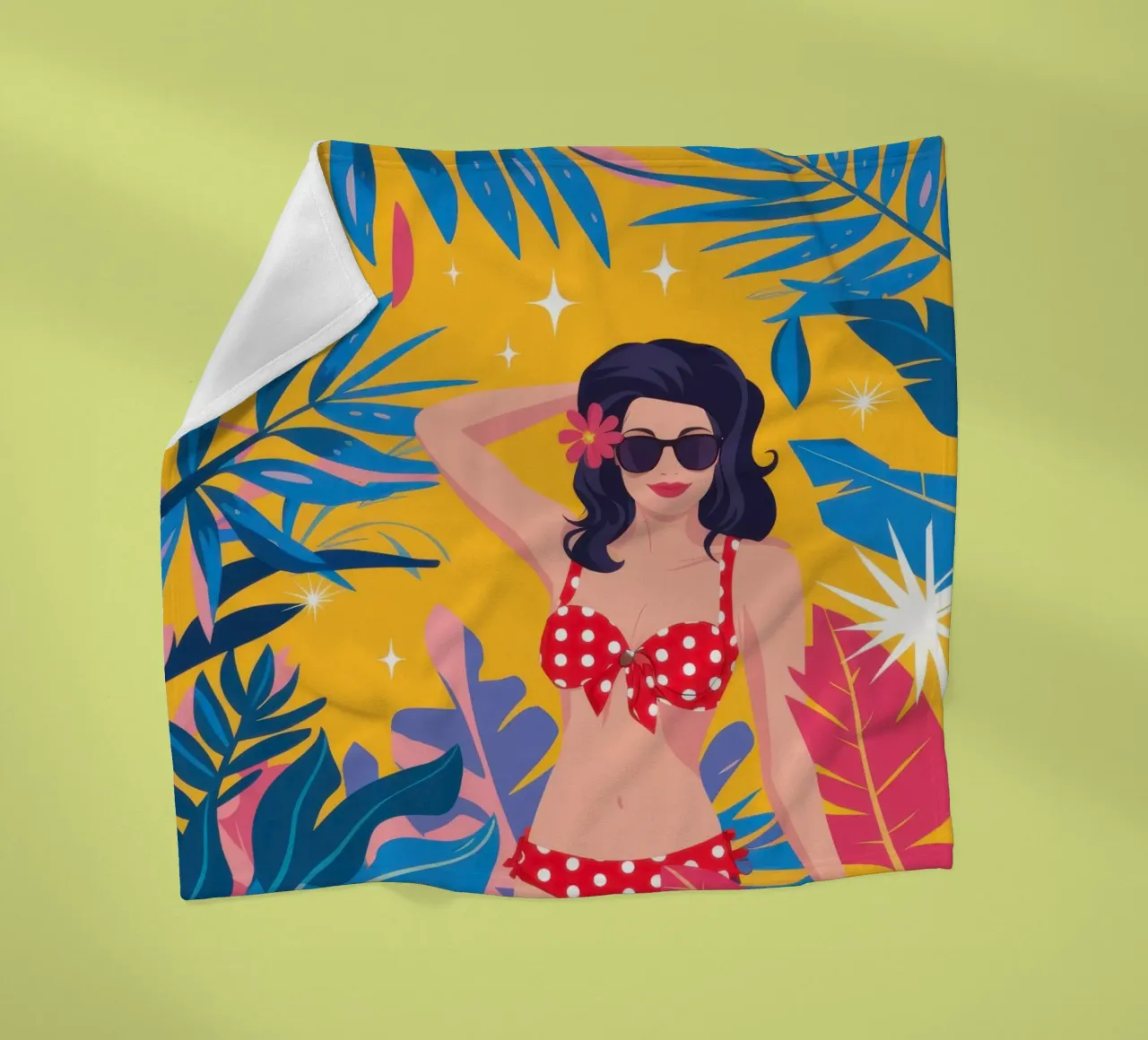 Bellezza da spiaggia baciata dal sole coperta in pile da Obs Canvas