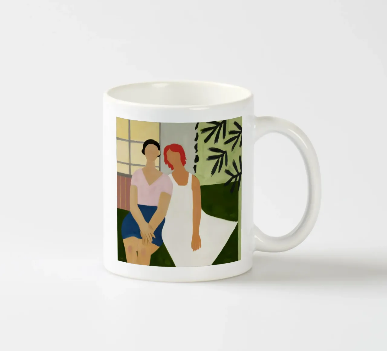 Conversation tranquille dans l'après-midi mug en céramique de Thistle Bloom