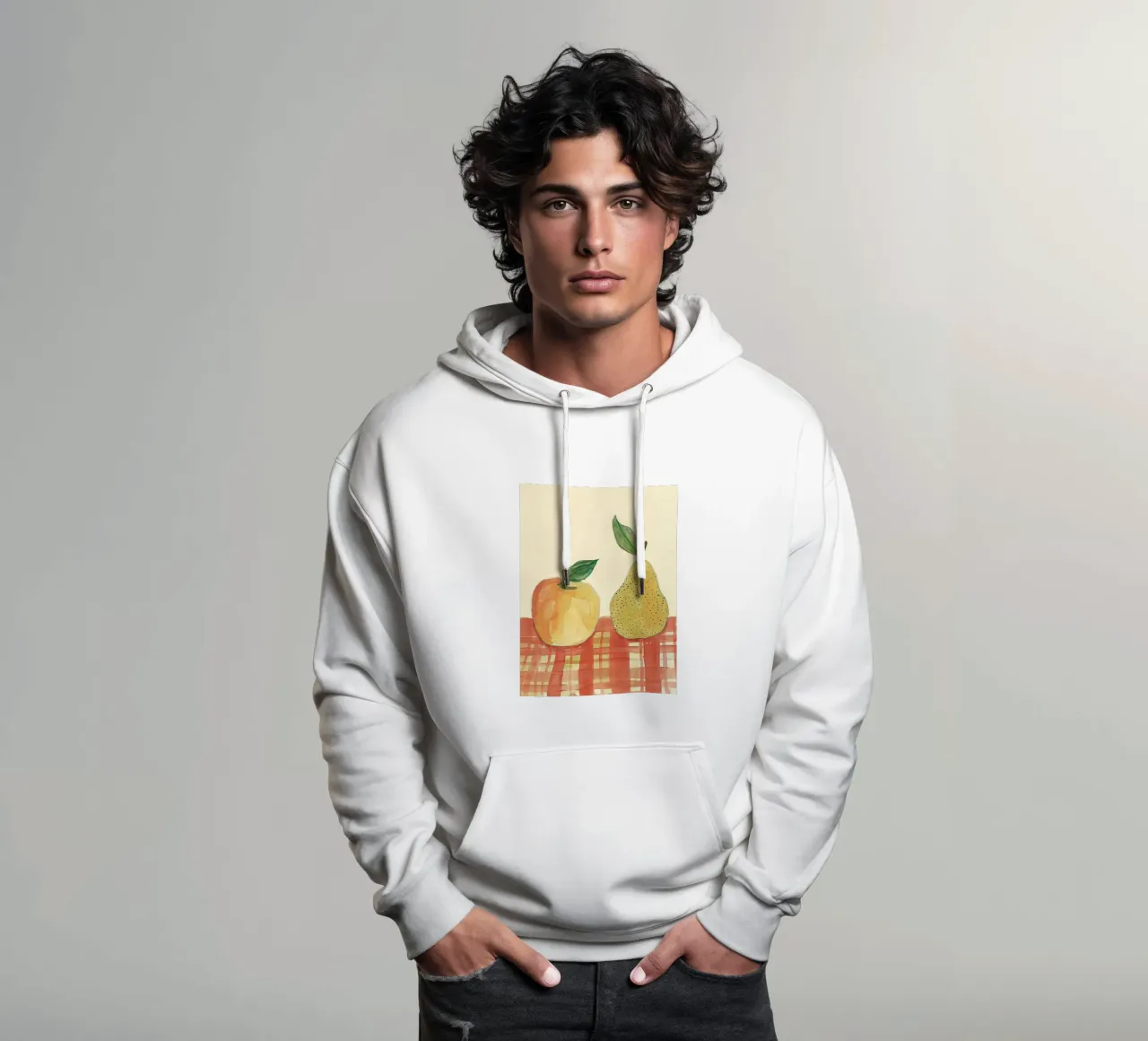 Mela e pera felpa con cappuccio da DaarbyN