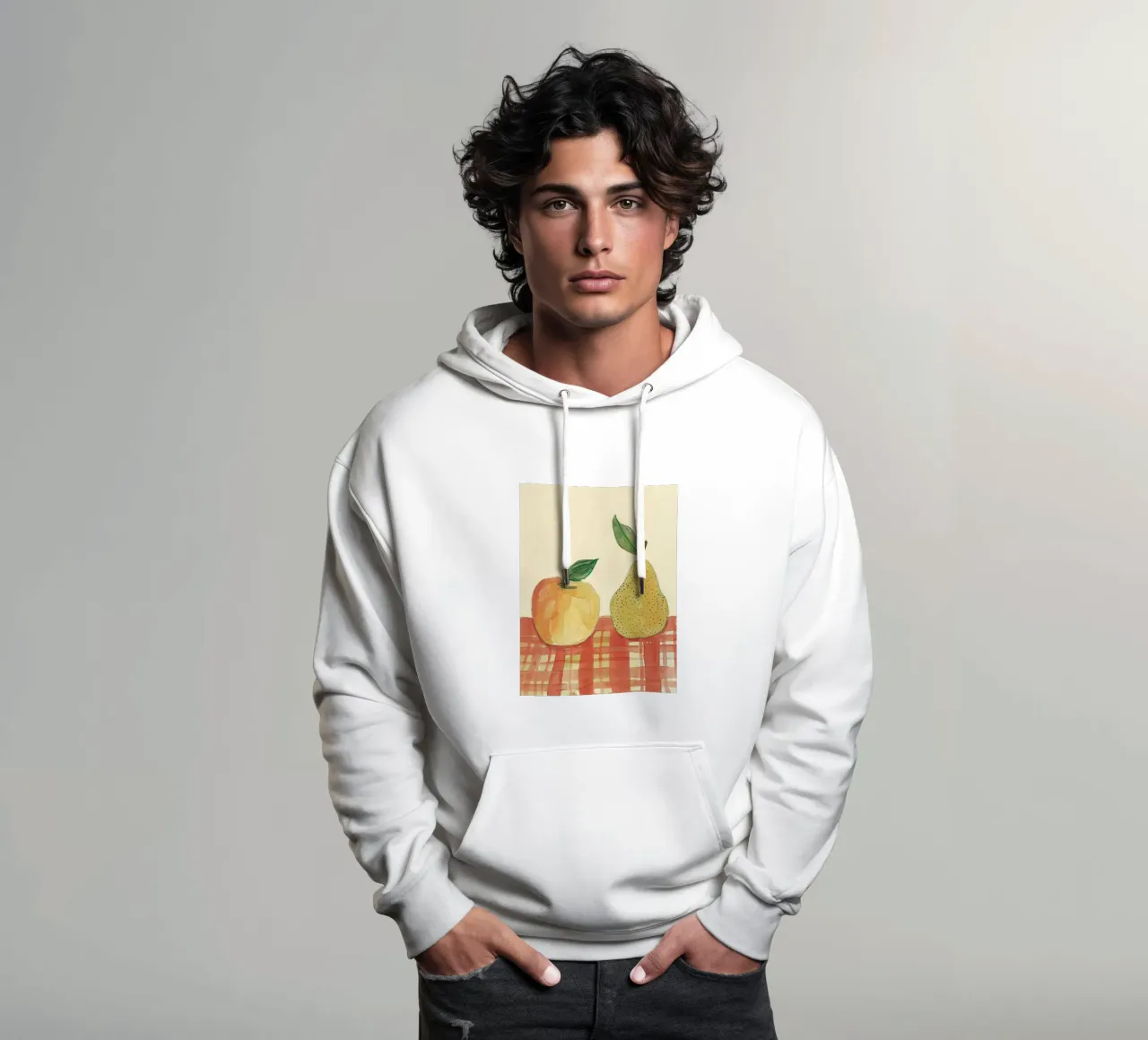 Mela e pera felpa con cappuccio da DaarbyN