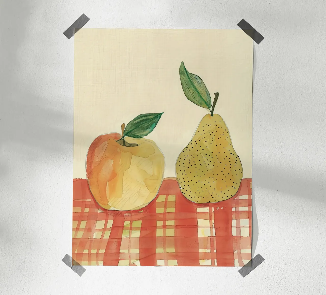 Mela e pera poster con telaio in plastica da DaarbyN