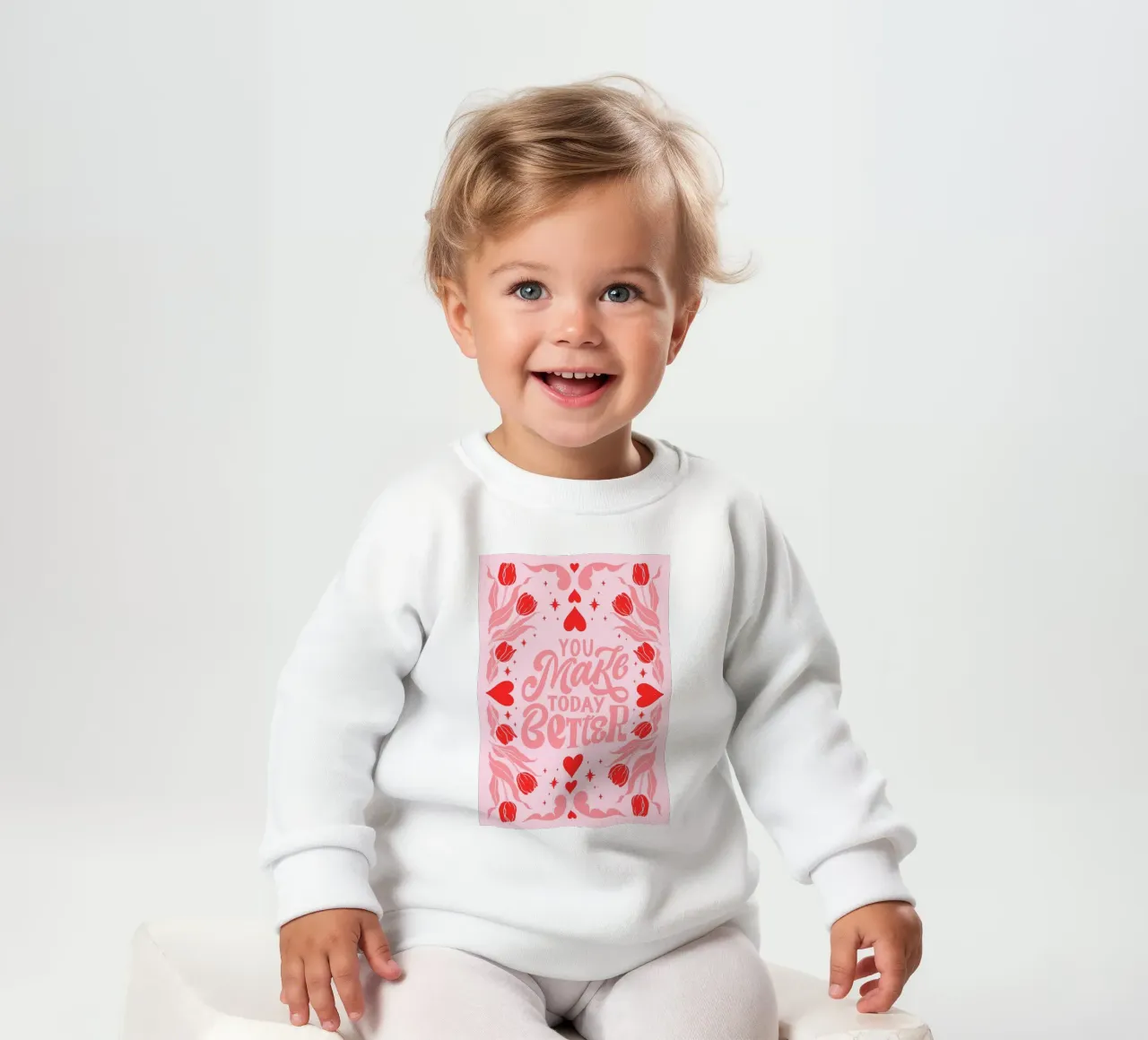 You Make Today Better Motivational Art Print sudadera de bebé de homdeco