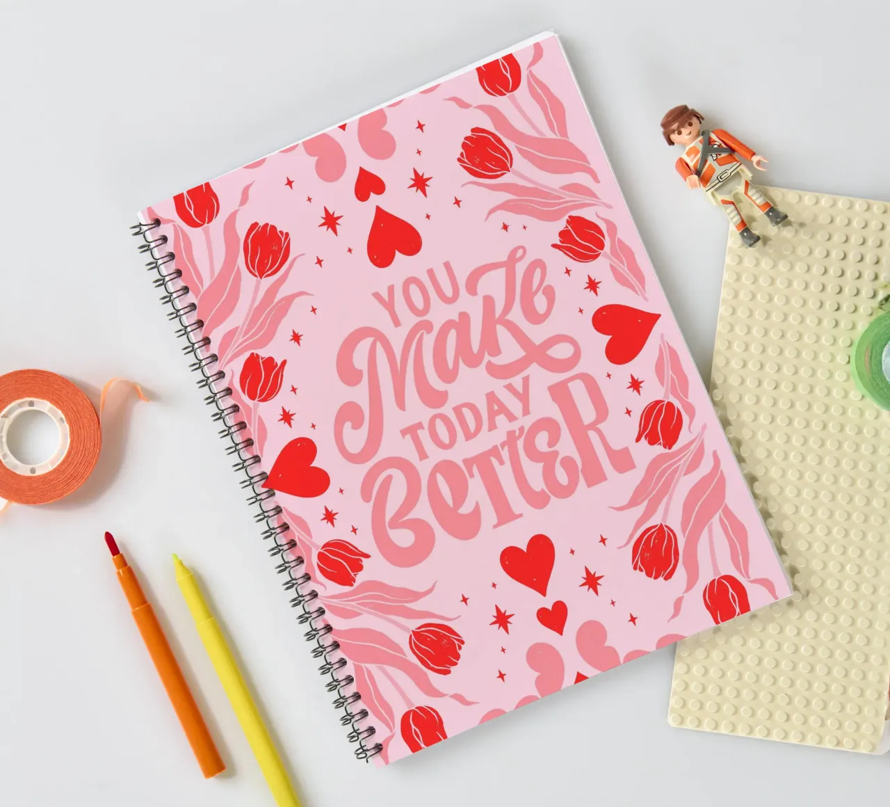 Vous rendez ce jour meilleur Motivational Art Print carnet à spirale de homdeco
