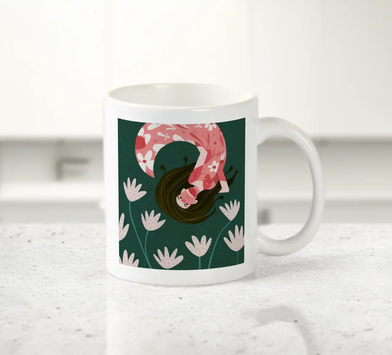 Sogno floreale fluttuante tazza in ceramica da Obs Canvas