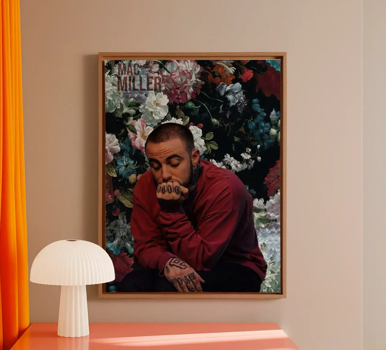 Mac Miller tela con Cornice a cassetta da Musadad Shop
