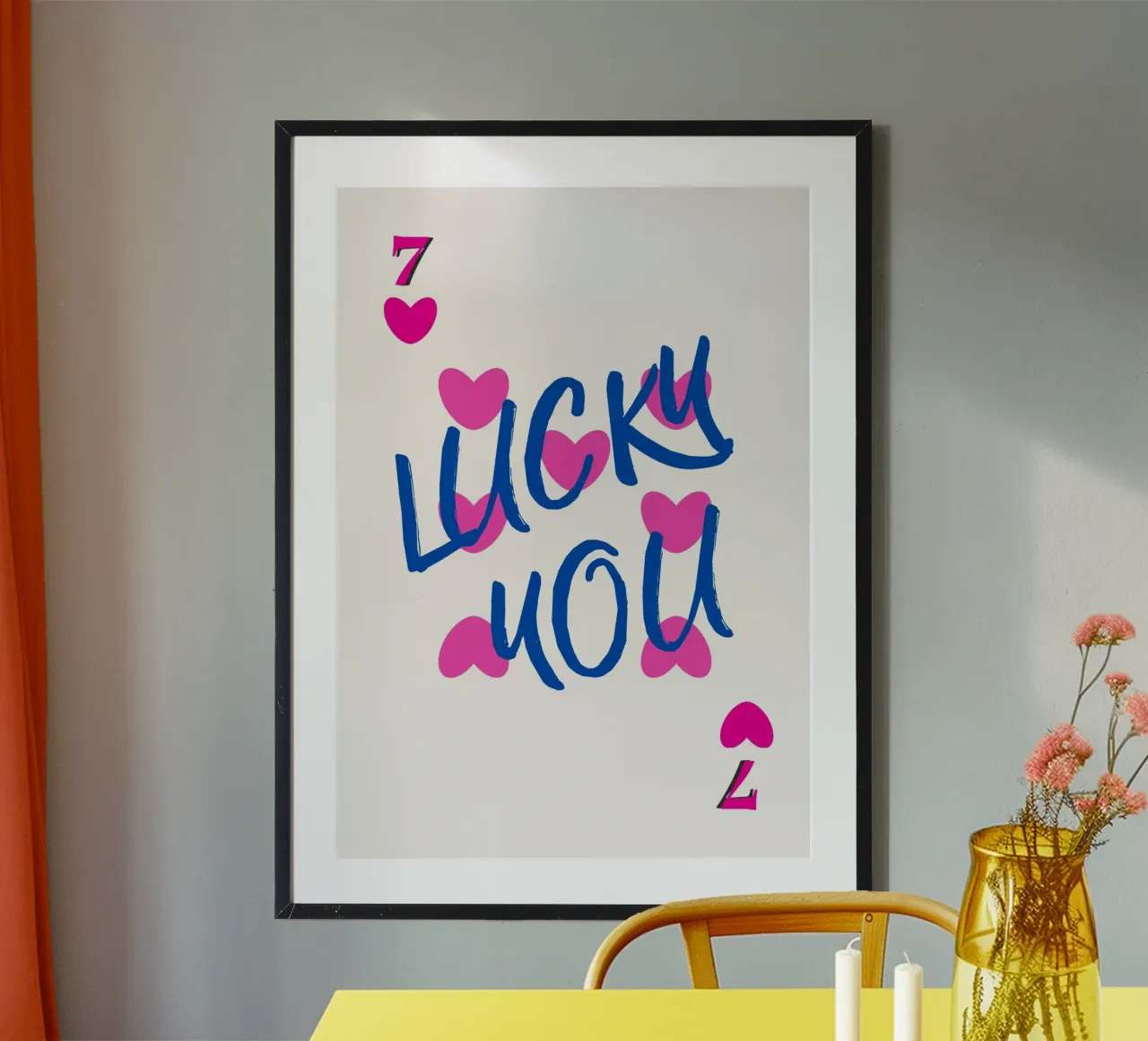 Lucky You Harten & Zevens Speelse Kunstdruk poster van homdeco