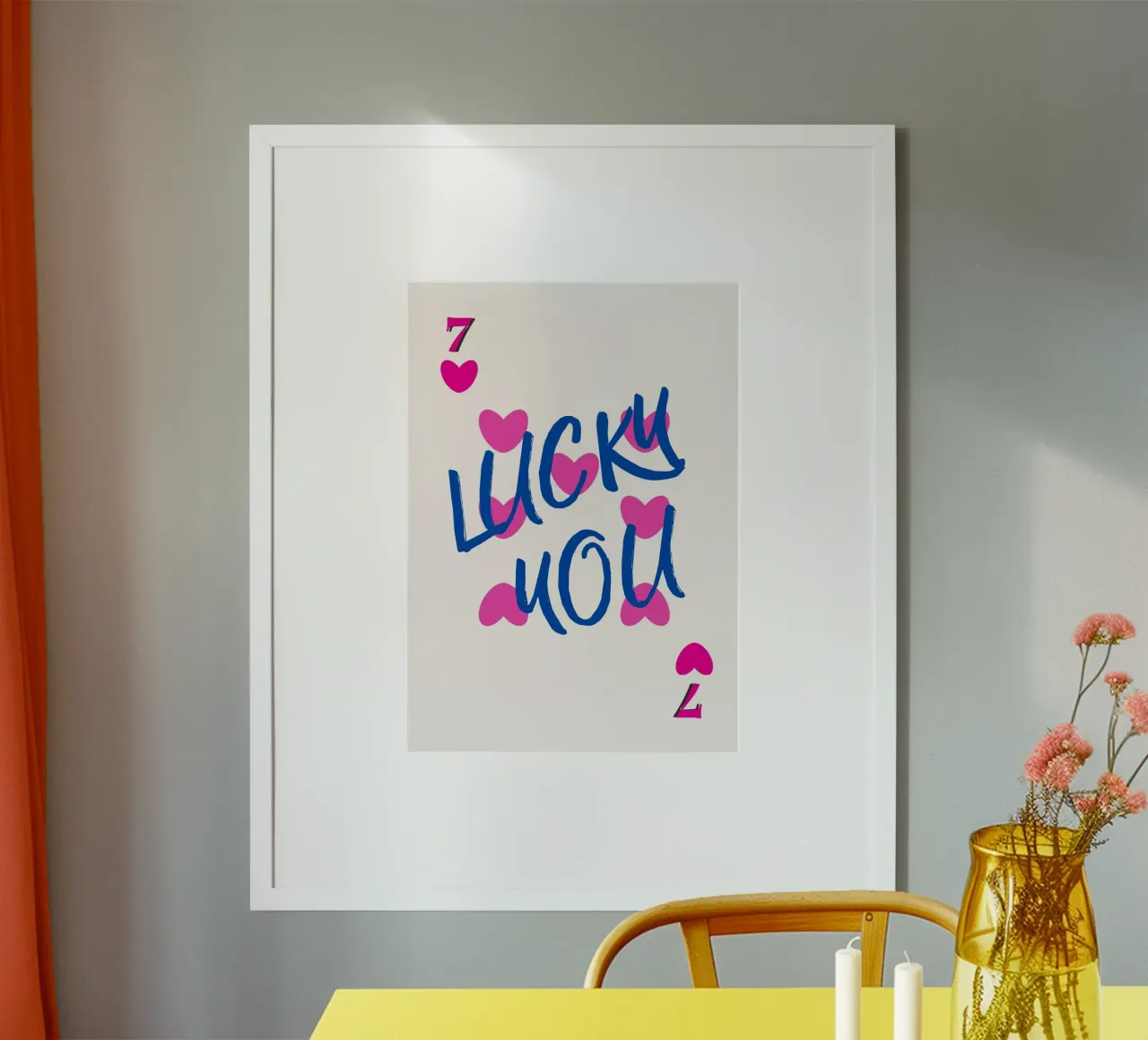 Lucky You Harten & Zevens Speelse Kunstdruk poster van homdeco