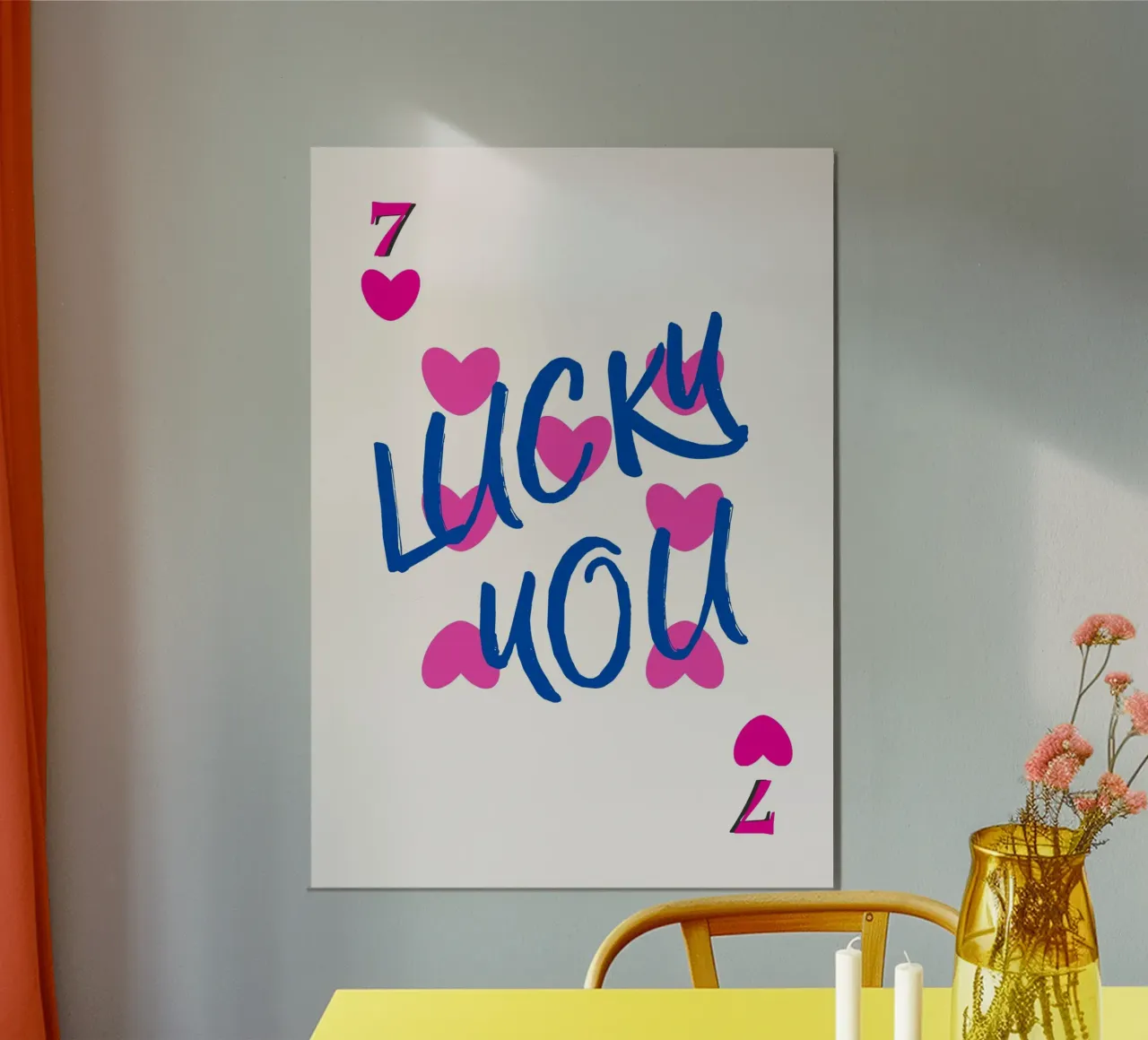 Lucky You Harten & Zevens Speelse Kunstdruk poster van homdeco