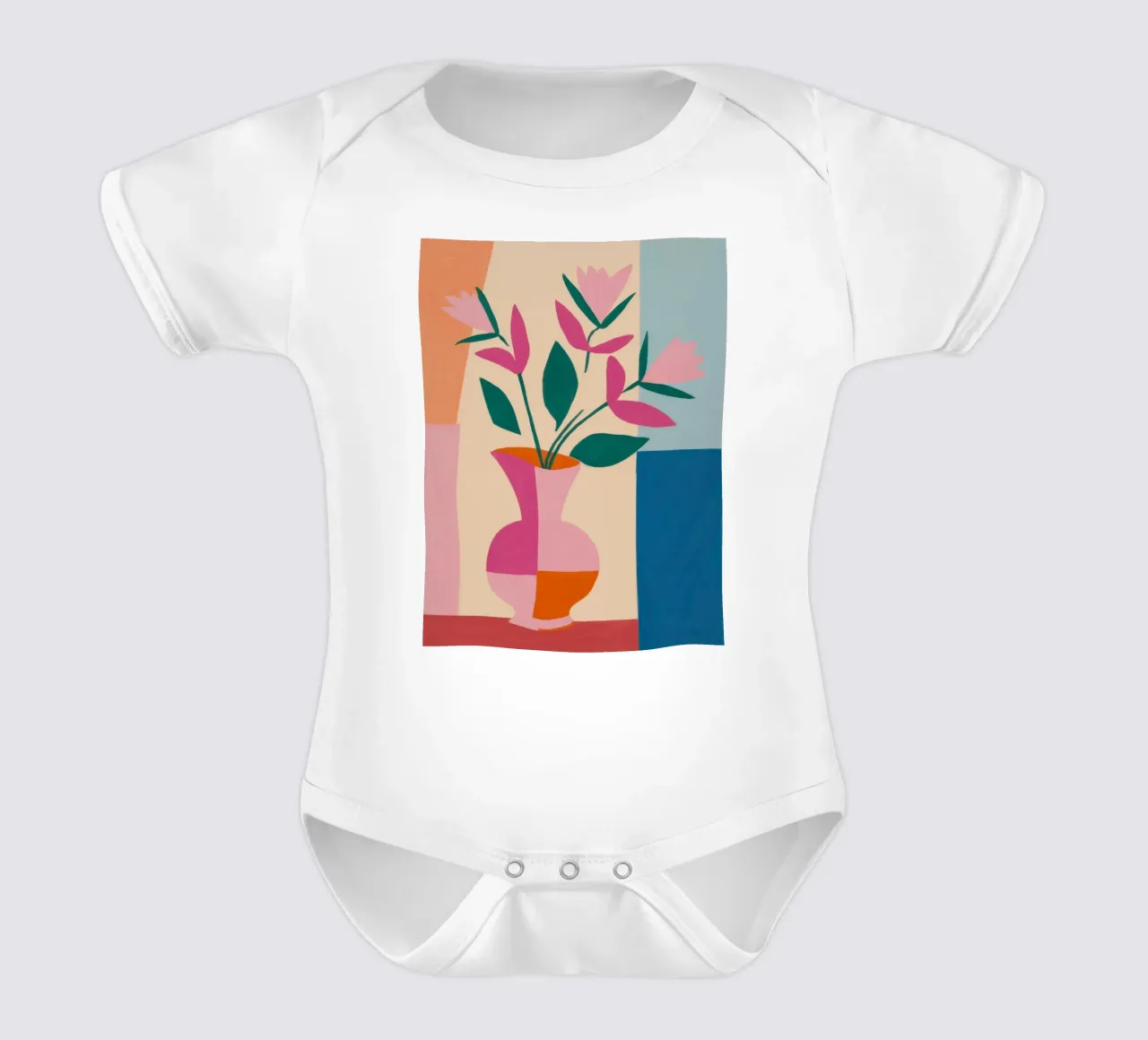 Abstracte tulp harmonie babyrompertje korte mouwen van Thistle Bloom