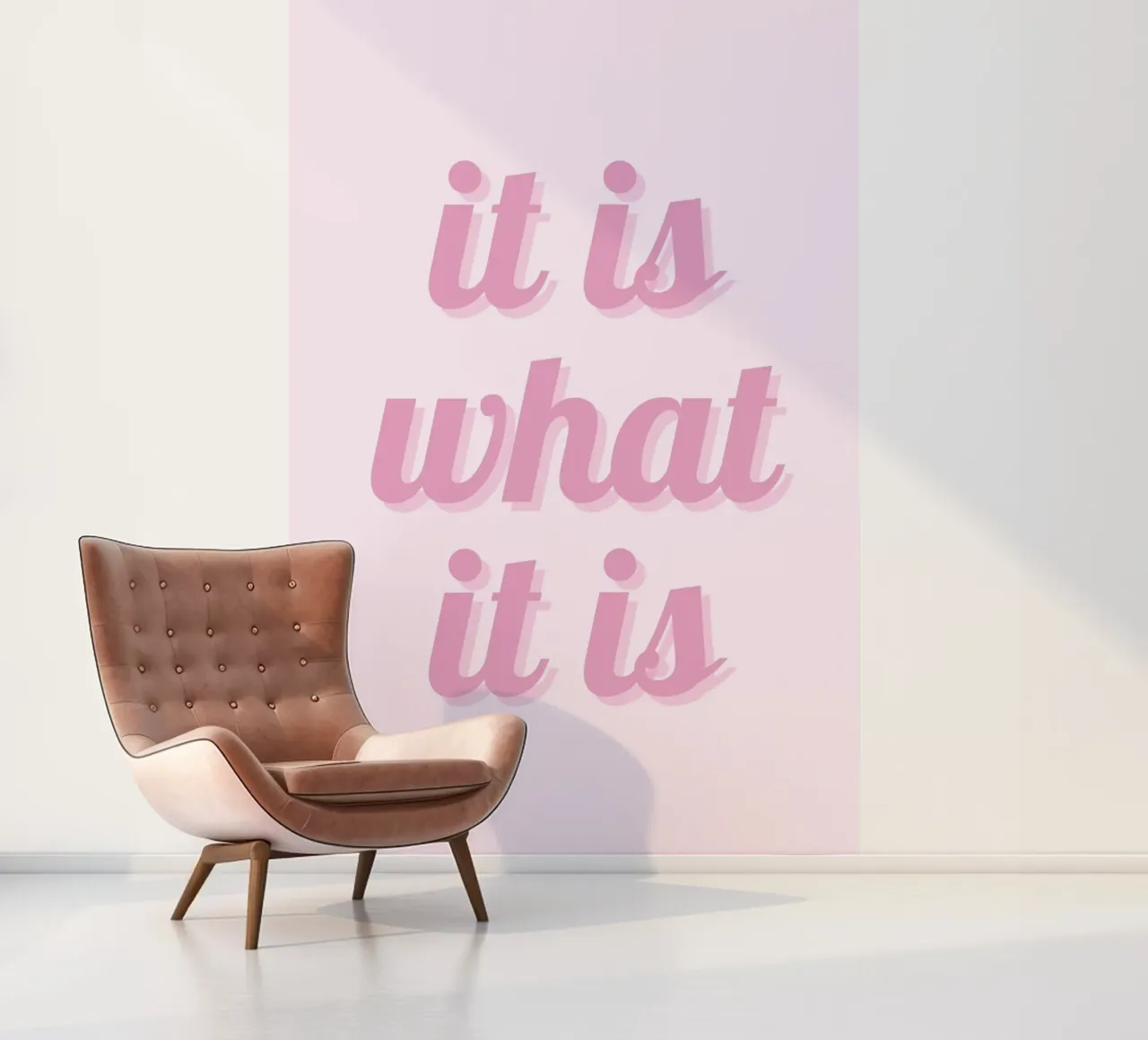 Impression esthétique rose "It Is What It Is" (C'est ce que c'est) papier peint photo de homdeco