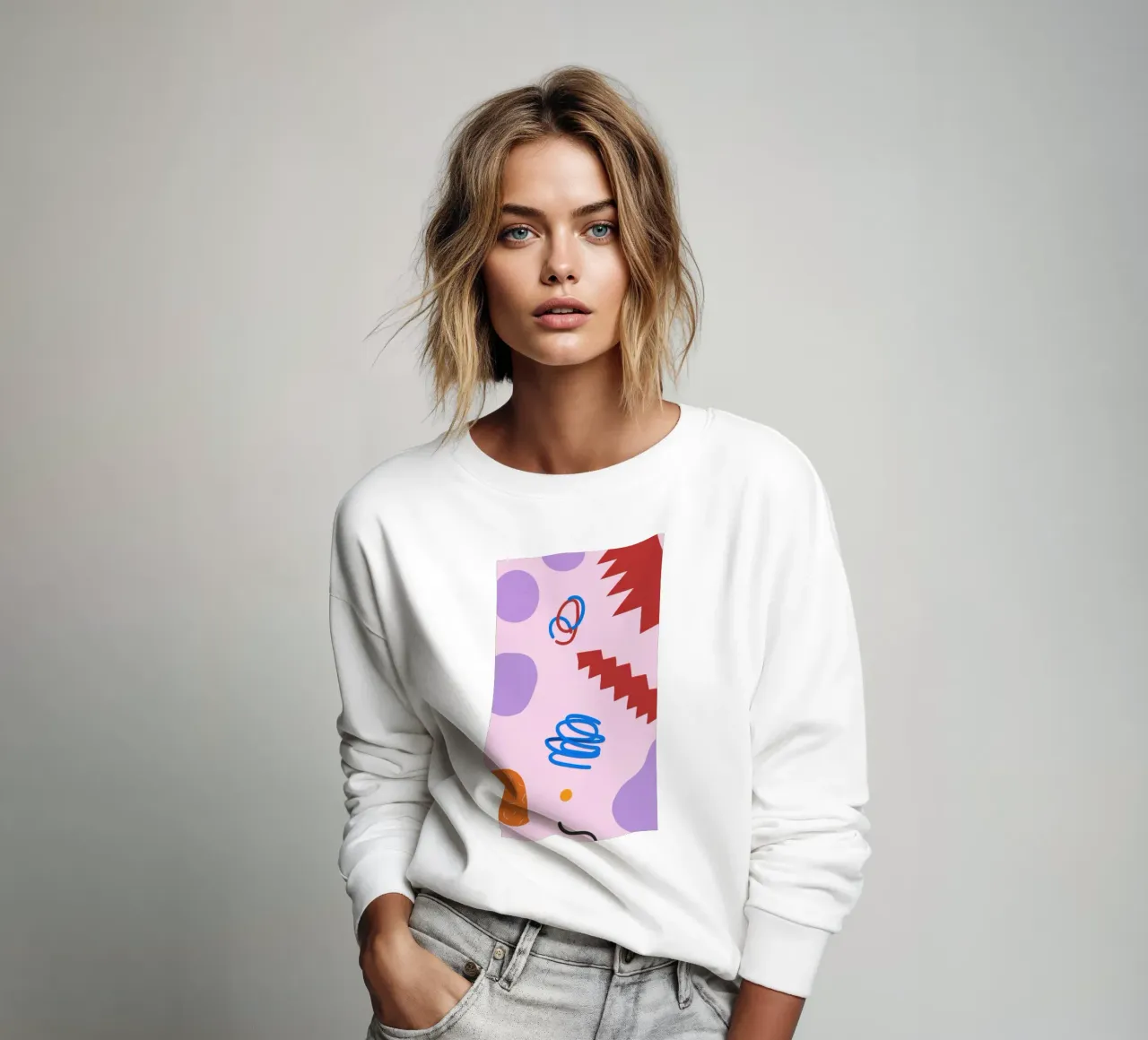 Speelse vorm krabbel sweatshirt van Obs Canvas