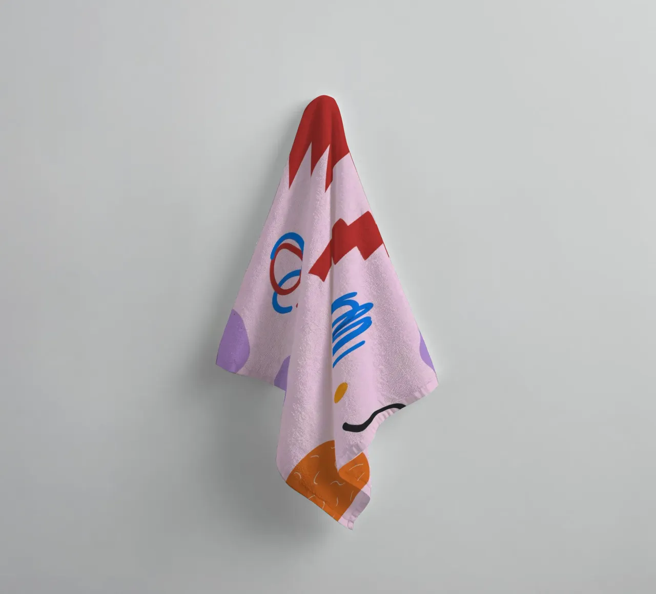 Speelse vorm krabbel badhanddoek van Obs Canvas