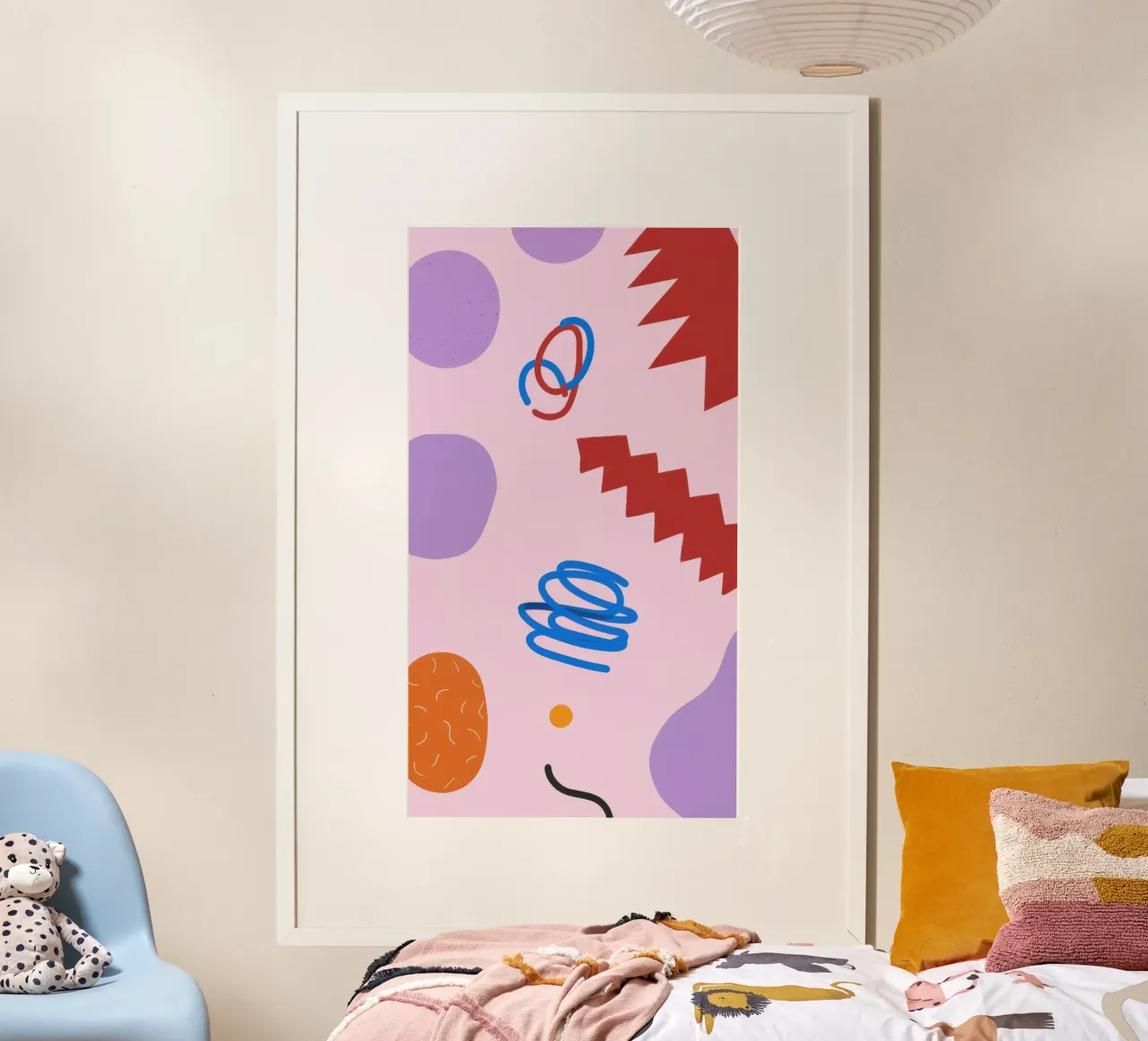 Speelse vorm krabbel hahnemühle van Obs Canvas