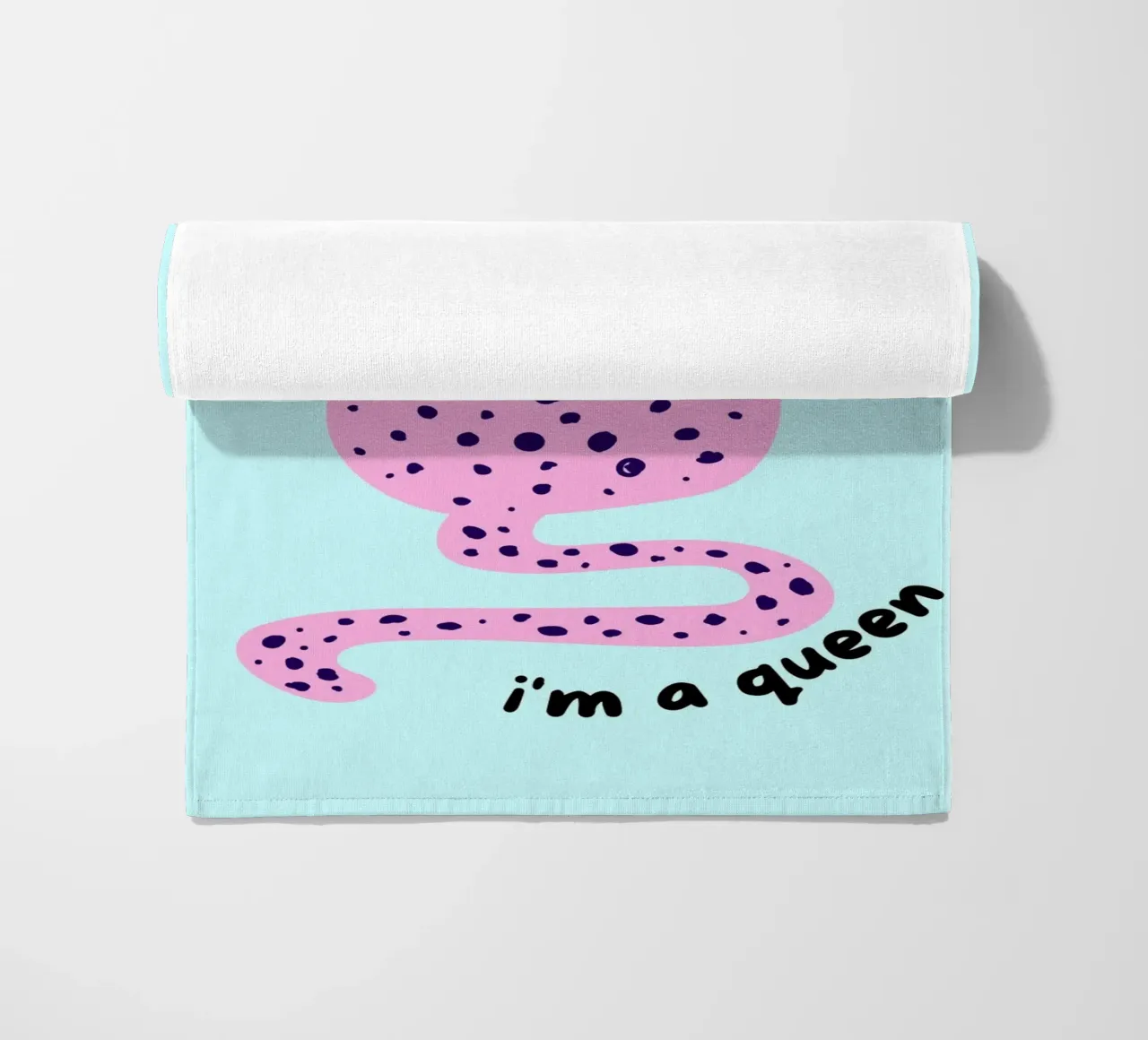 Impression d'art "I'm a Queen" (Je suis une reine) Couronne léopard rose serviette de plage de homdeco