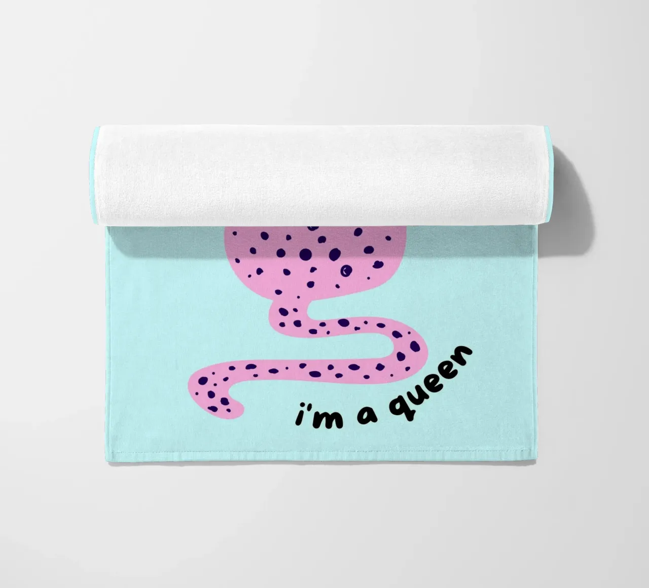 Impression d'art "I'm a Queen" (Je suis une reine) Couronne léopard rose serviette de plage de homdeco
