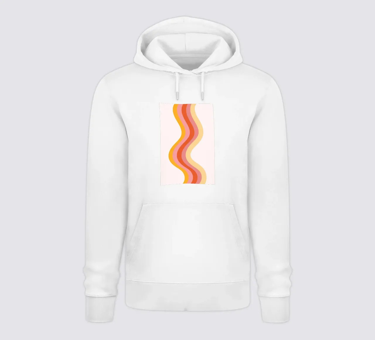 Stampa retrò a linee ondulate astratte di metà secolo felpa con cappuccio da homdeco