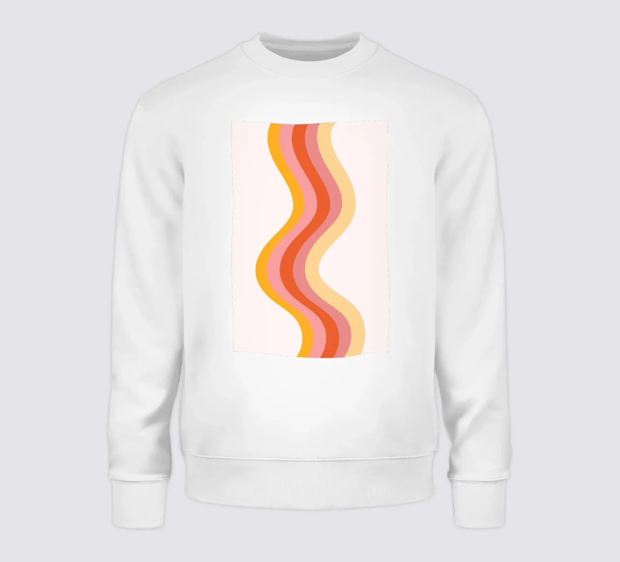 Retro Wavy Lines Abstract Mid-Century Print sweatshirt by homdeco