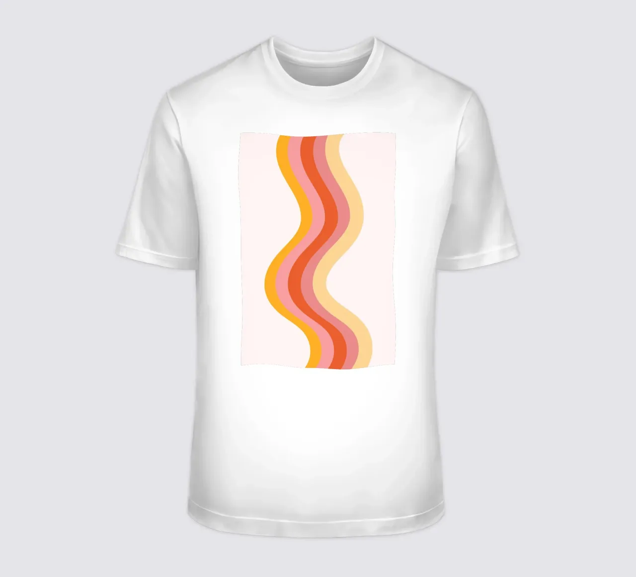 Stampa retrò a linee ondulate astratte di metà secolo t-shirt da homdeco