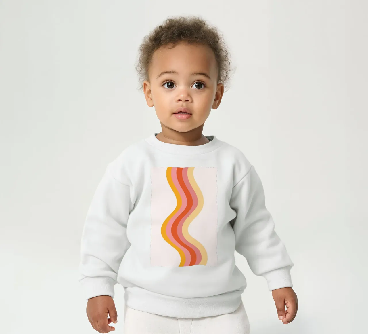 Stampa retrò a linee ondulate astratte di metà secolo felpa neonato da homdeco