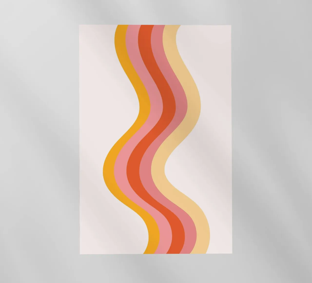 Stampa retrò a linee ondulate astratte di metà secolo pellicola backlit da homdeco