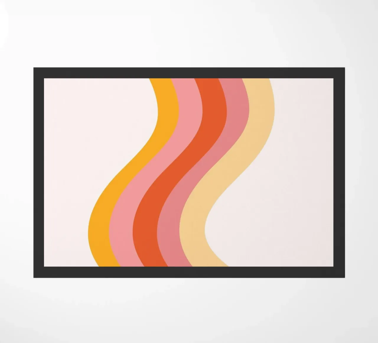 Stampa retrò a linee ondulate astratte di metà secolo zerbino da homdeco