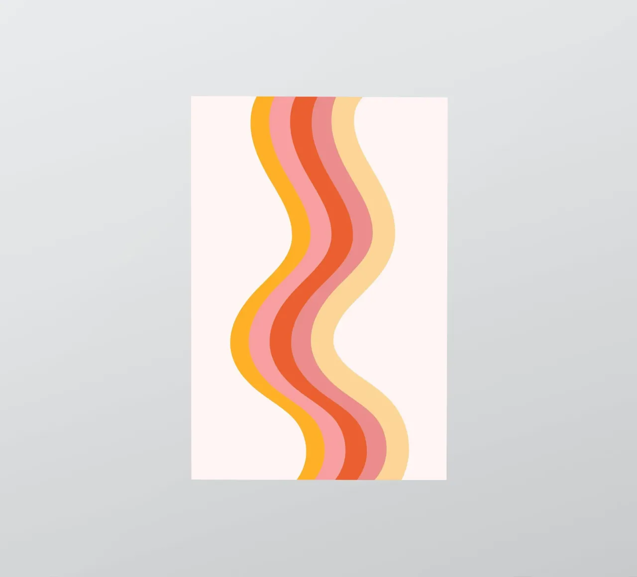 Retro Wavy Lines Abstract Mid-Century Print Sticker von homdeco